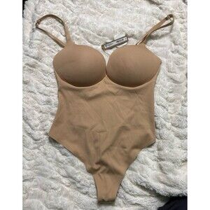 Skims Ultimate Body Push Up Thong Bodysuit in Clay, Size large  NWT